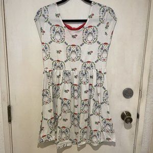 My Neighbor Totoro Her Universe Fit Flare Dress Women LARGE Red Bow Anime